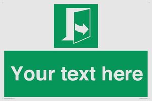 Custom sign safe condition door opens pulling left hand side